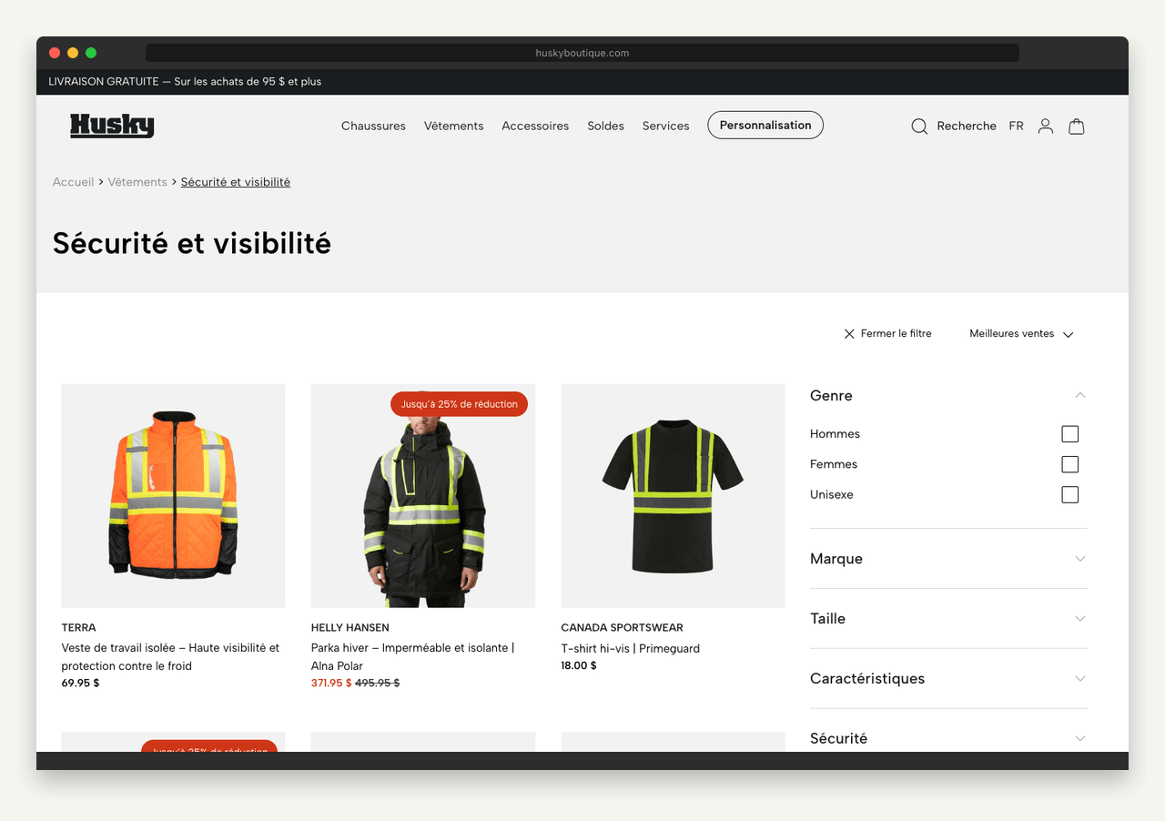 HUSKY BOUTIQUE — B2B/B2C · Shopify Plus · B2B Protocol project screenshot