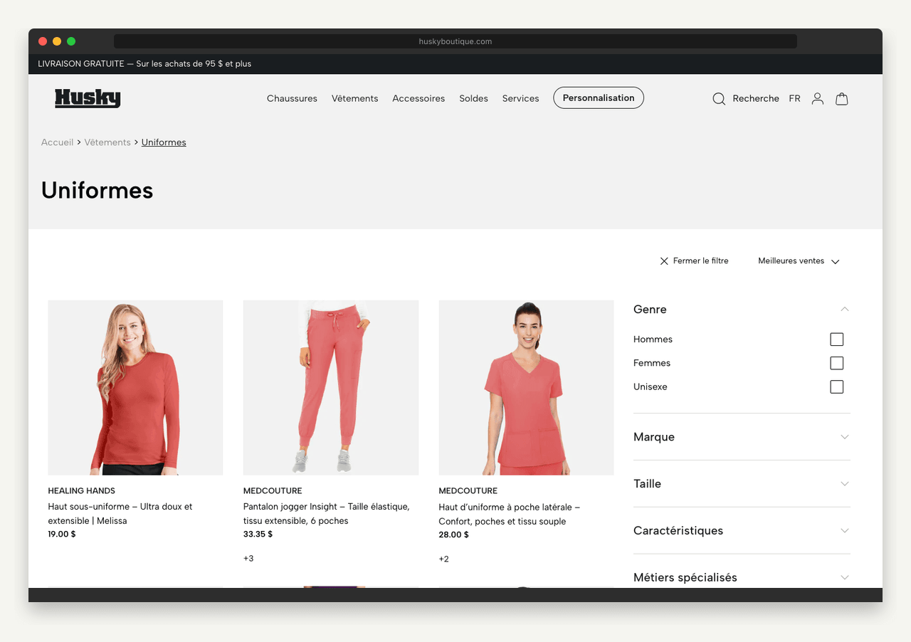 HUSKY BOUTIQUE — B2B/B2C · Shopify Plus · B2B Protocol project screenshot