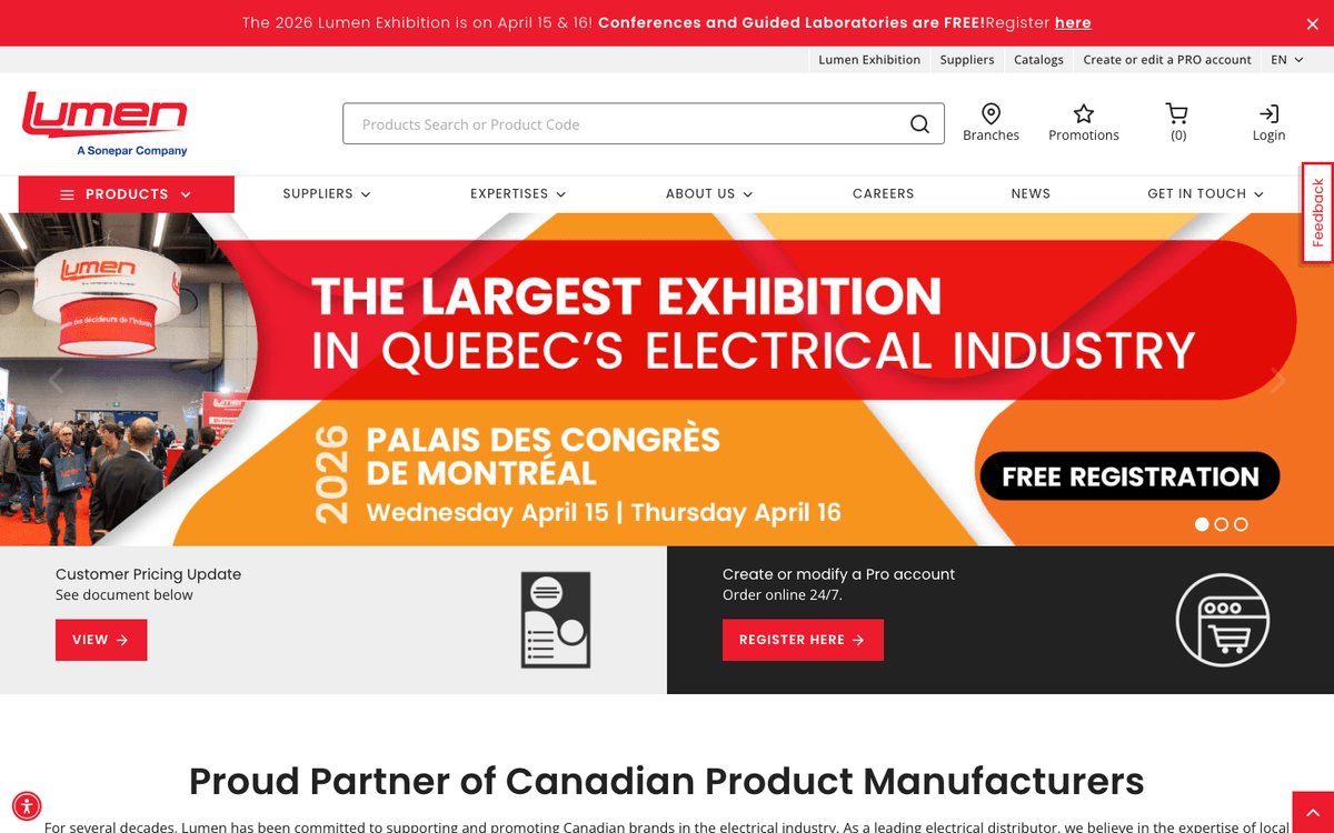 Distribution eCommerce — Lumen product catalog