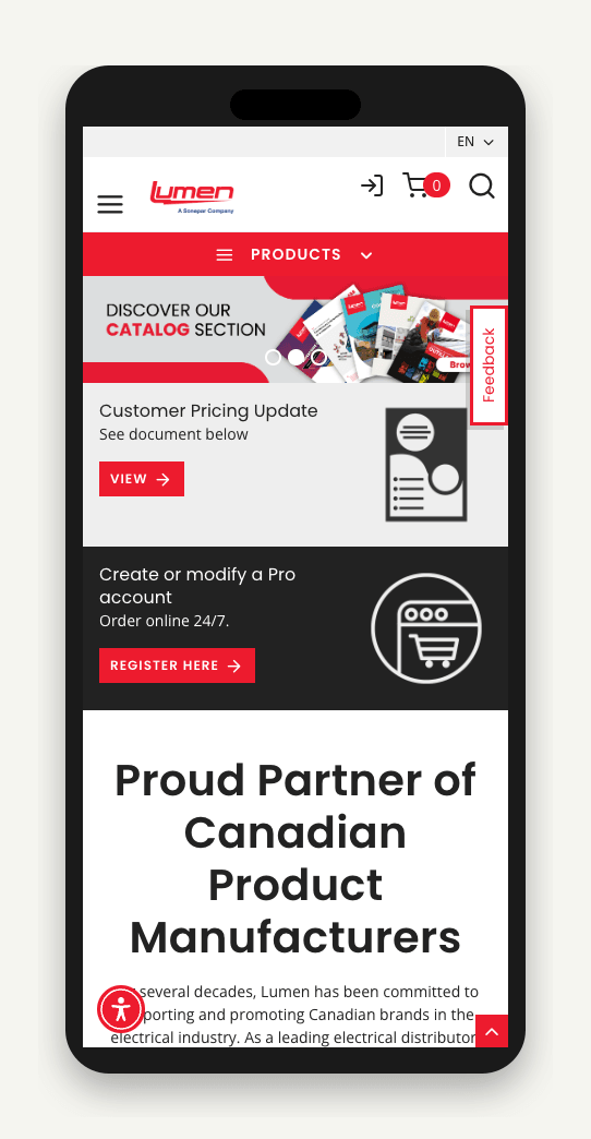 LUMEN solution — B2B · Digital Transformation · Electrical Distribution